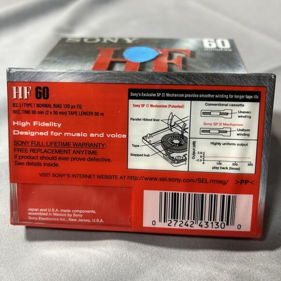 SEALED! Sony 4 Pack HF High Fidelity 60 Minute C-60HFC Cassette Normal Bias New - Picture 6 of 7